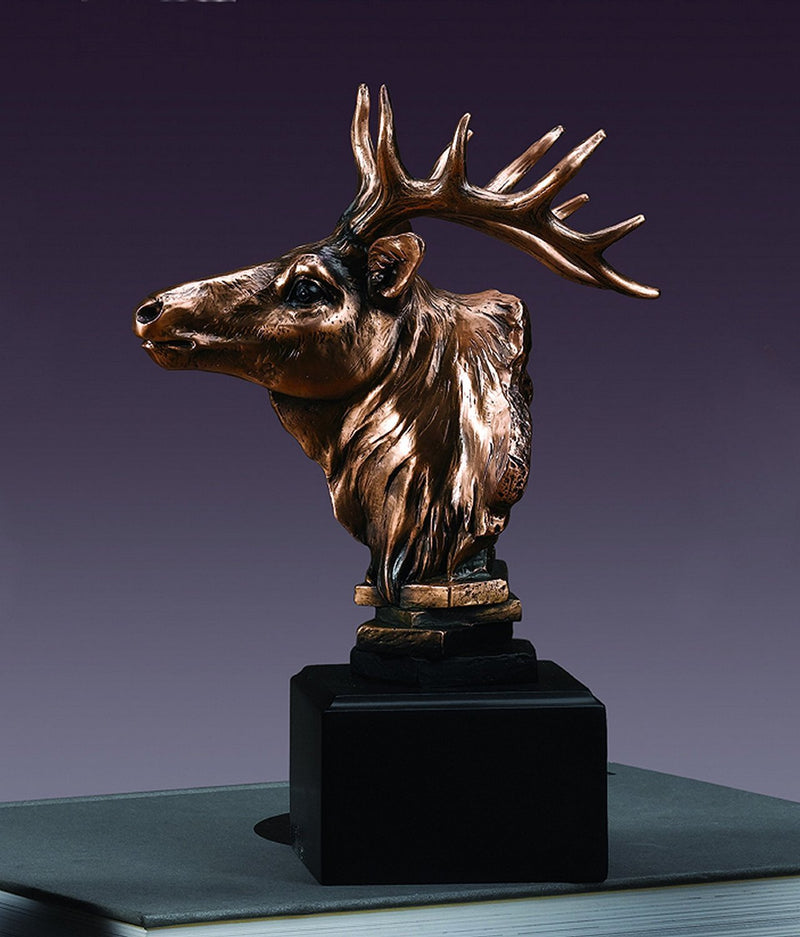 Elk Bust Statue - Bronze Finish
