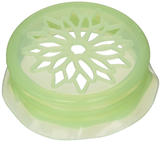 HIC Blossom Daisy Mason and Canning Jar Flower Arranging Frog Lid Caps, Silicone, For Wide Mouth Mason Jars, 4-Inches; Set of 4
