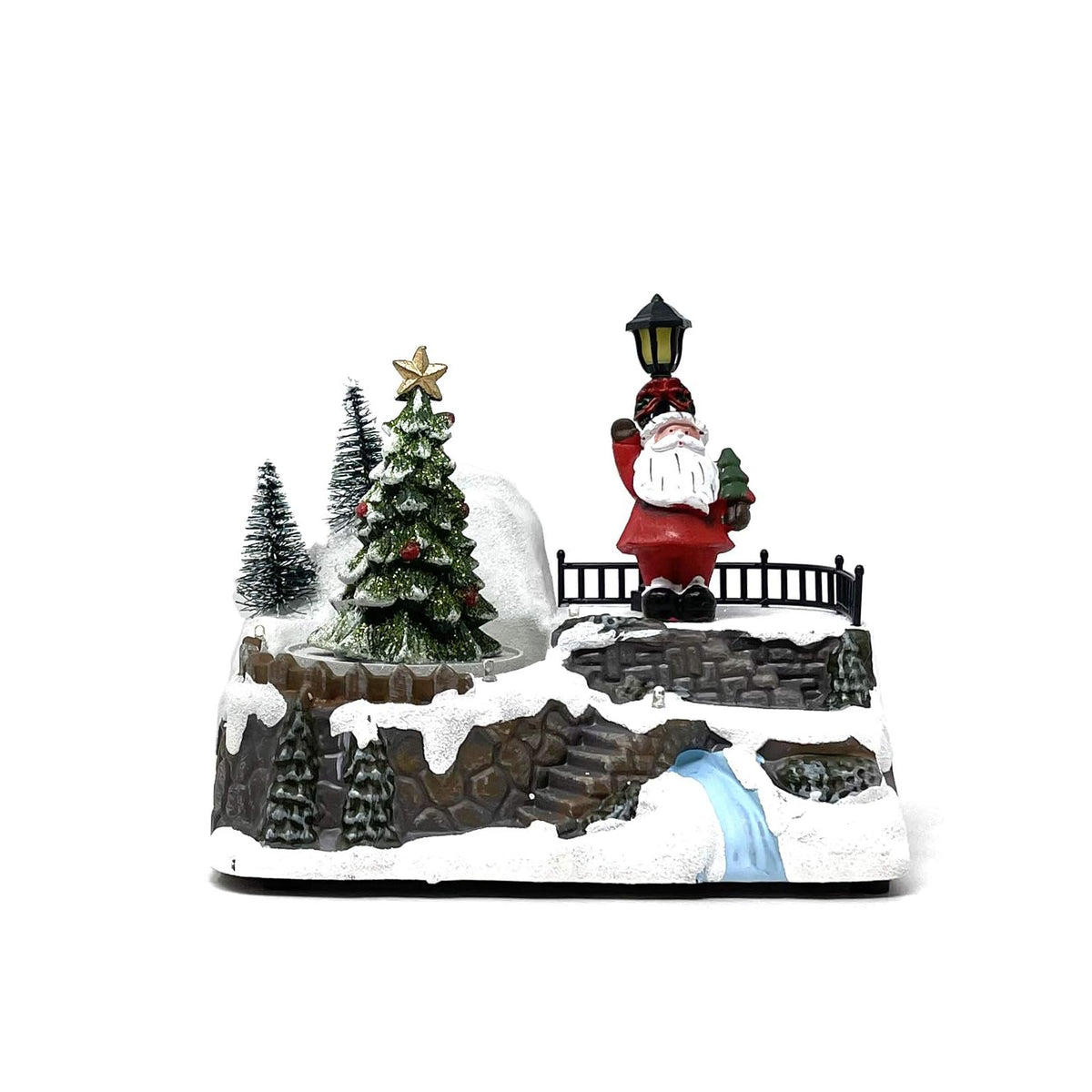 allgala Figurine, 7.5 x 6 x 5 inches, Santa and Tree