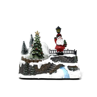 allgala Figurine, 7.5 x 6 x 5 inches, Santa and Tree