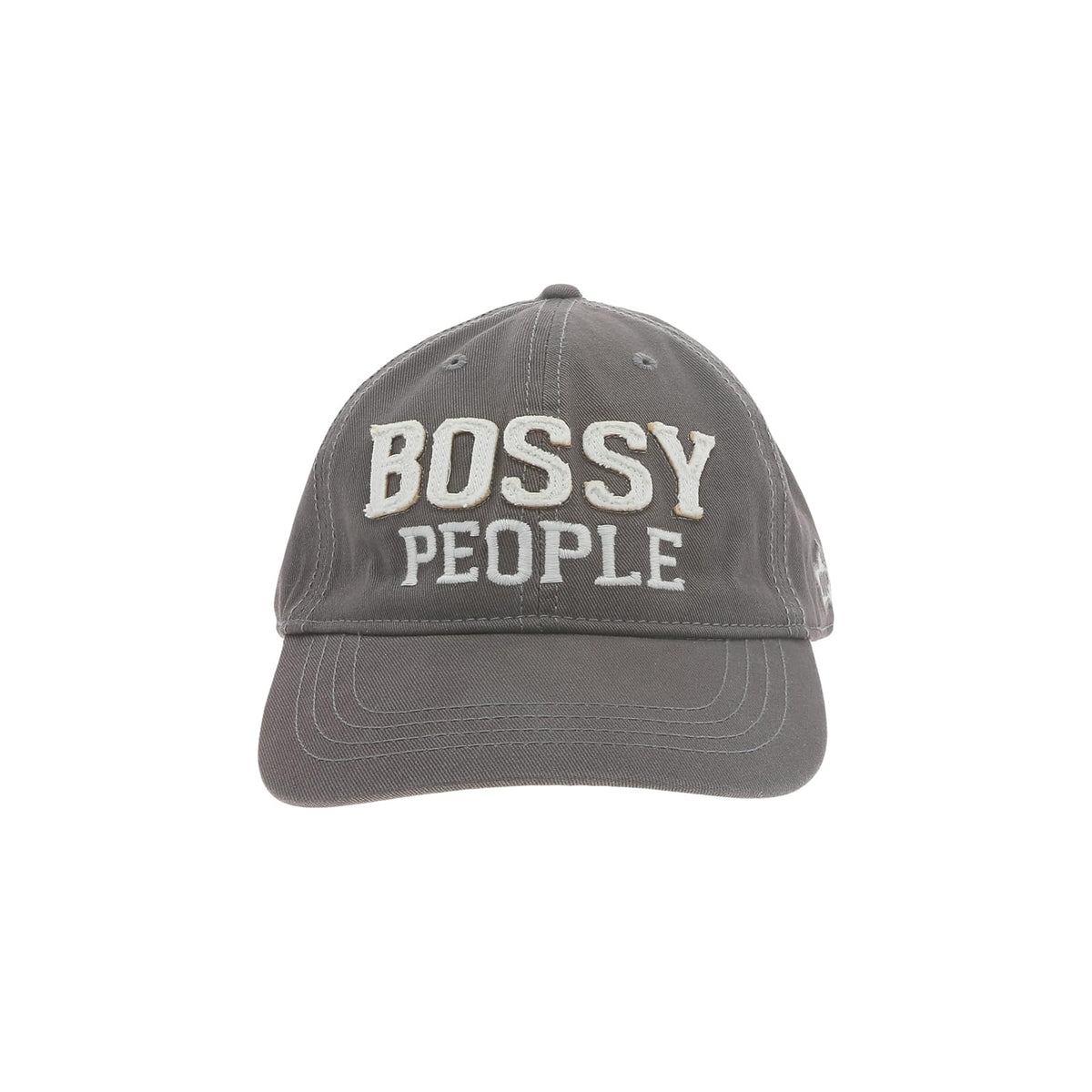 Pavilion Gift Company Hat, Gray & White, Bossy People Unisex Adjustable Hat, Vin