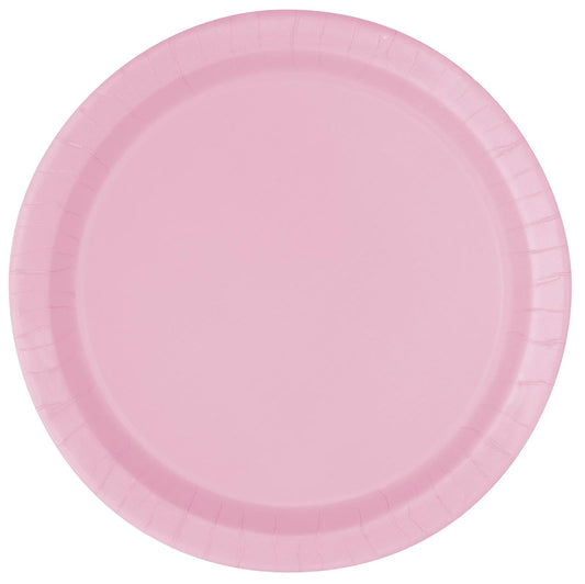 Unique Industries, Cake Paper Plates, 20 Pieces - Light Pink