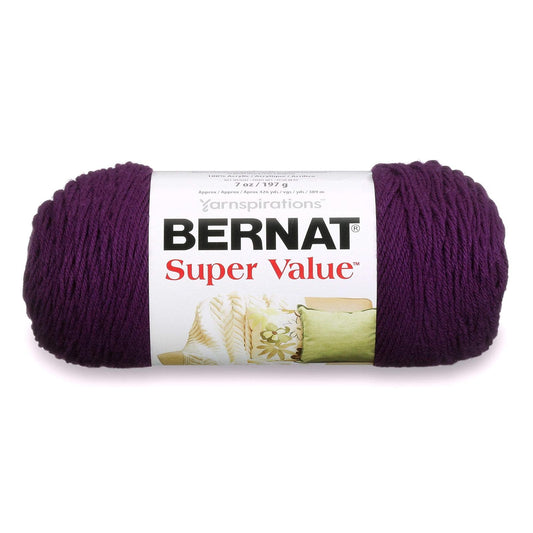 Spinrite Yarns (CA) Bernat Super Value Yarn, 7 oz, Gauge 4 Medium Worsted, Mulberry