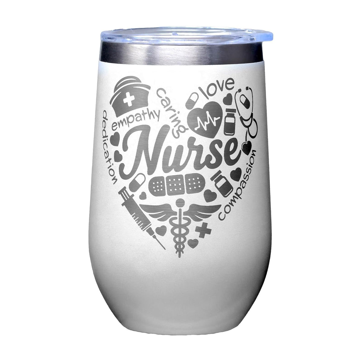 Spoontiques Drinking Cup, 16 Ounces, Nurse Etched