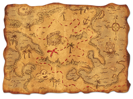 Beistle Plastic Treasure Map Party Accessory (1 count) (1/Pkg)