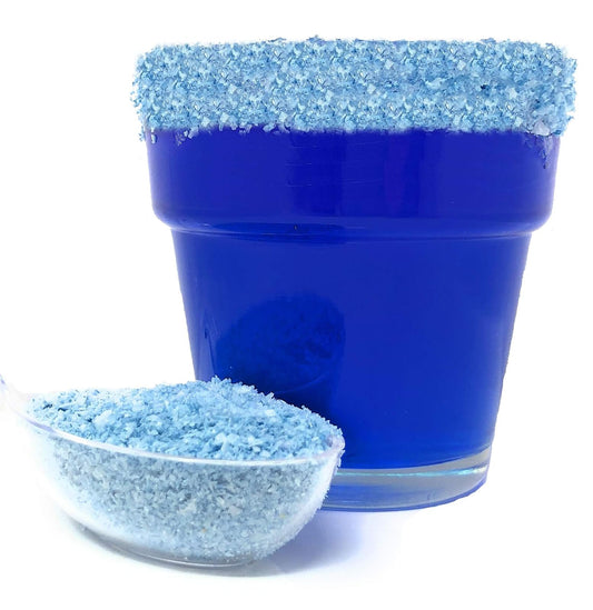 Ultimate Baker Snowy River Blue Cocktail Salt - Natural Kosher Blue Margarita Salt for Cocktail Rimming (3oz Gift Bottle)