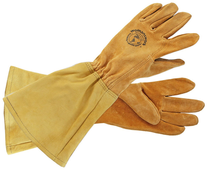 Womanswork Rose Gauntlet Leather Garden Gloves – Made in the USA Size X-Large