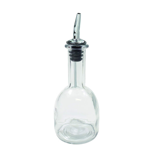 Tablecraft 10404 10 oz Glass Bottle Clear Glass, Stainless Steel Pourer 3√Å√¥√º√ã√Ö‚àÇ x 3√Å√¥√º√ã√Ö‚àÇ x 8√Å√¥√º√ã√Ö‚àÇ