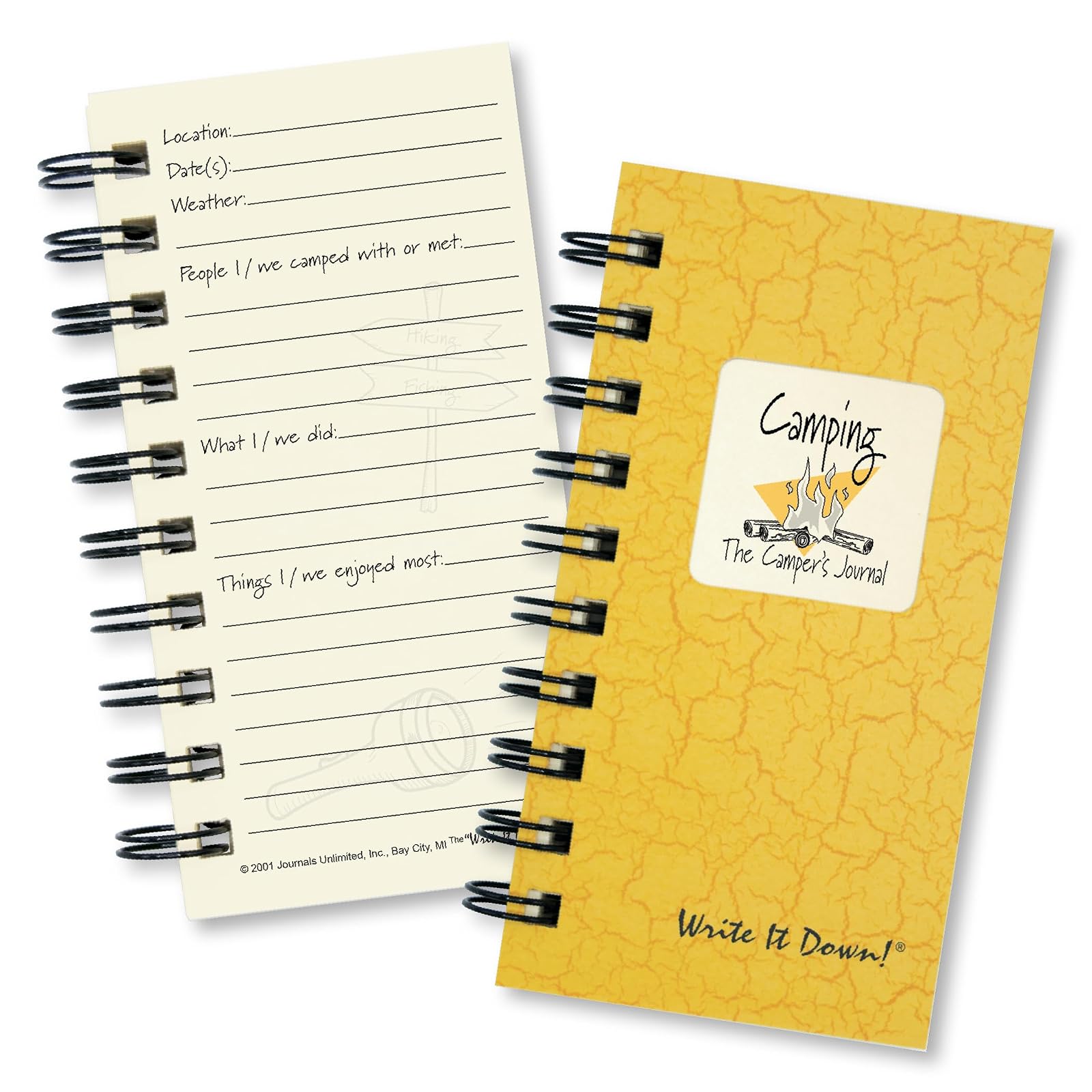 Journals Unlimited Camping, The Camper's Journal ‚Äì MINI Sunset Hard Cover (prompts on every page, recycled paper, read more...)