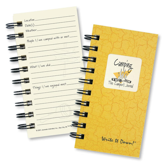 Journals Unlimited Camping, The Camper's Journal ‚Äì MINI Sunset Hard Cover (prompts on every page, recycled paper, read more...)