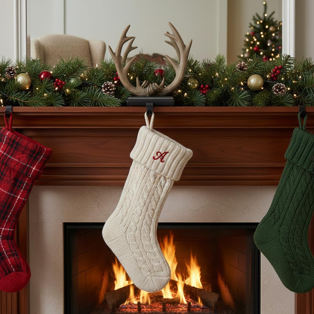 Comfy Hour Joyful Holiday Collection 9" Dog Stocking Hanger Christmas Decor, Green, Polyresin