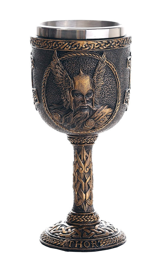 Pacific Trading Giftware Norse Mythology Thor God of Thunder Wine Goblet Chalice Cup 7oz