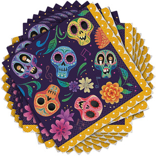Unique Disposable Napkin, 7 Inch (Pack of 16), Multicolor
