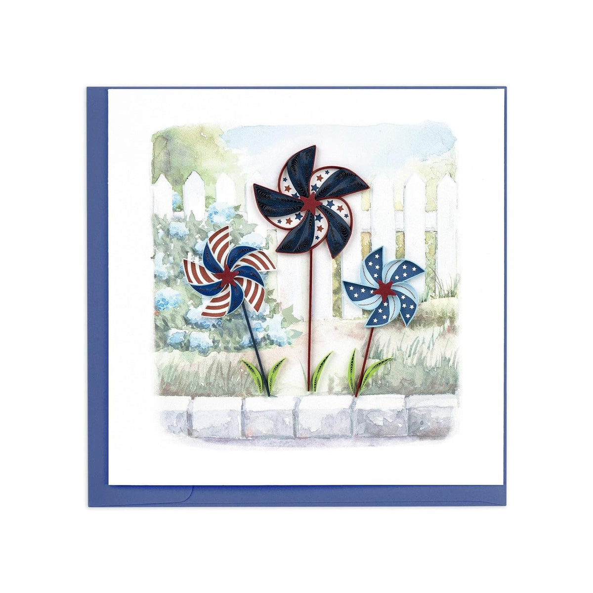 Quilling Card Greeting Card, 6 in. x 6 in., patriotic red, white, and blue