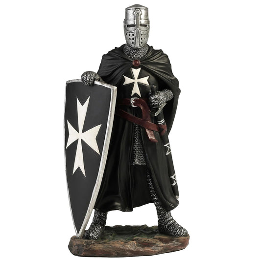 Veronese Design Figurine, 6 3/8 inches, White Cross on Black Field