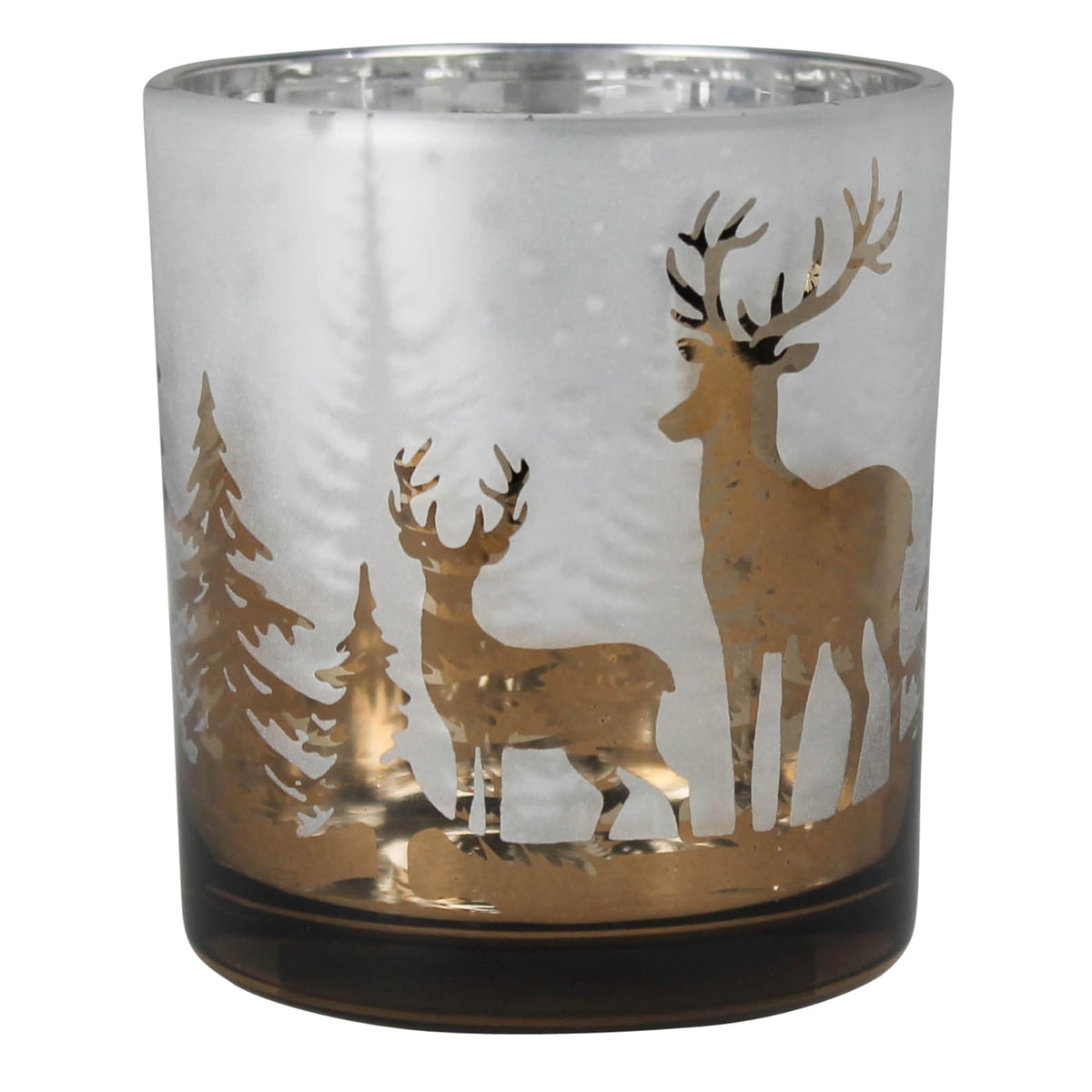 HomArt Candle Holder, 3 inches, Frosted Glass