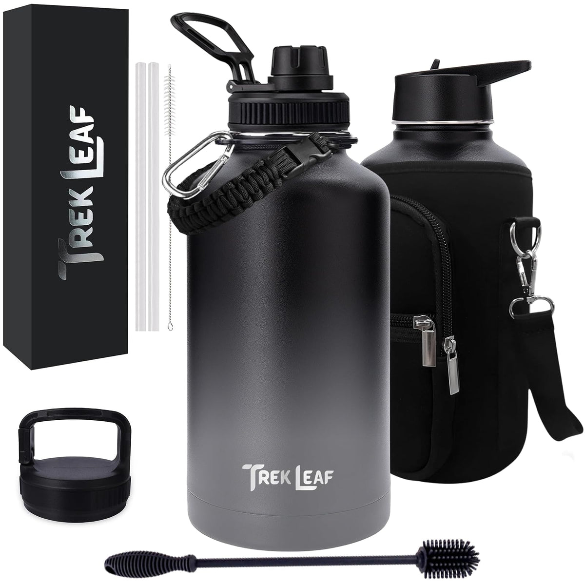 Trek Leaf Bottle, 64 Ounces, Charcoal Fog