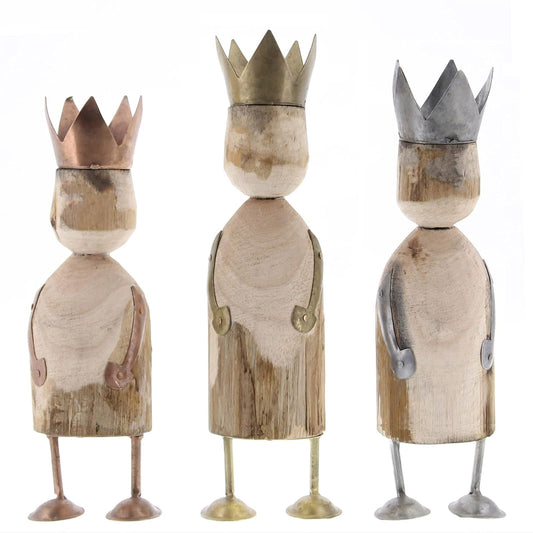 HomArt Wise Men Wood and Metal Figurine, 9-inch Height, Set of 3