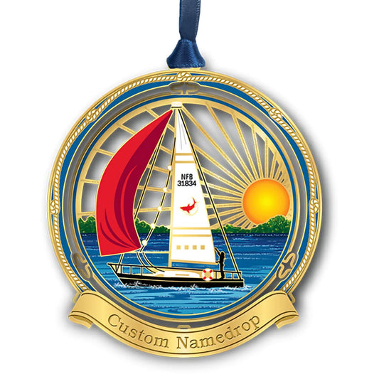 Beacon Design Sailing Serenity Ornament with Sea Sun, Tree Decoration for Coastal Beach Summer Sport Retirement