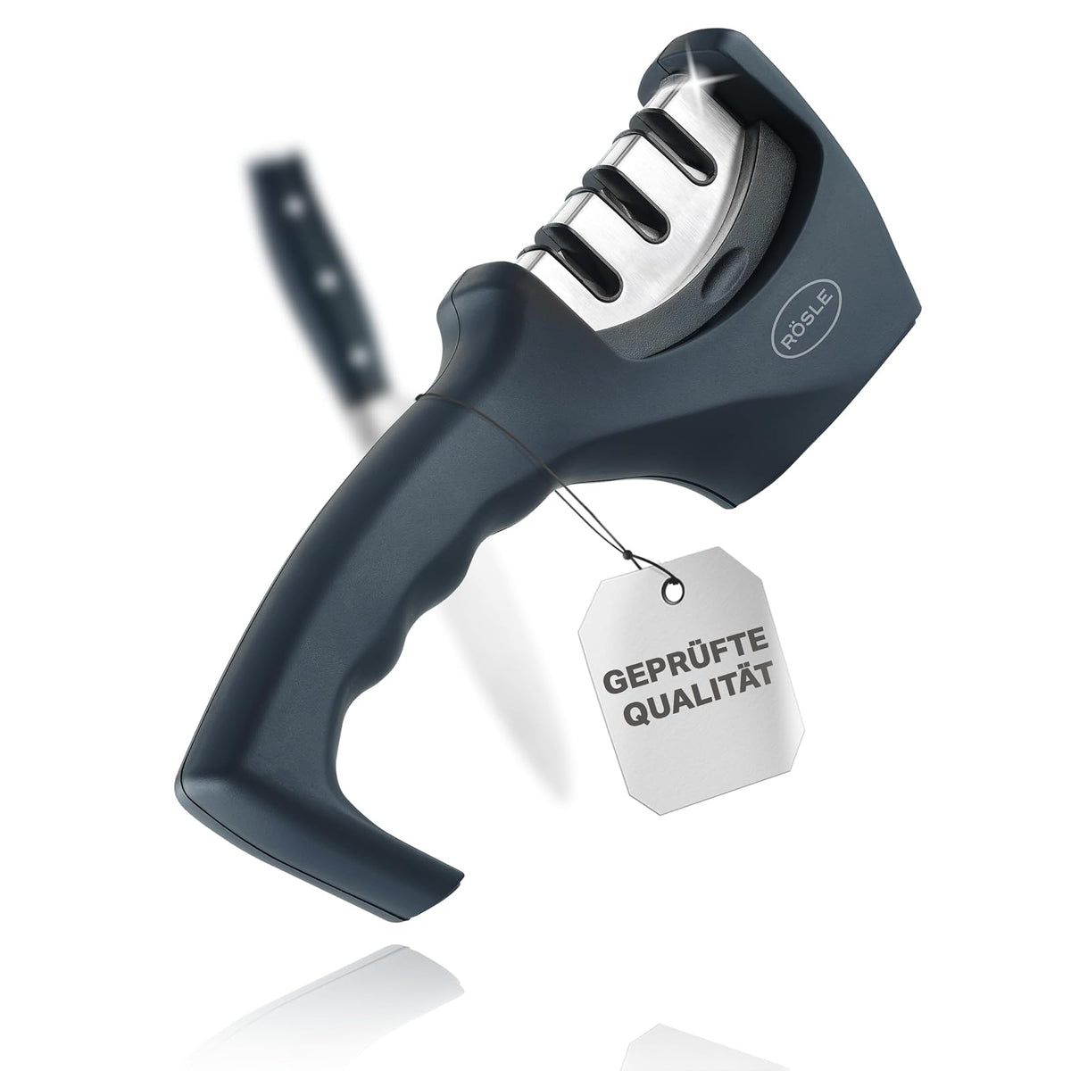 Rösle Knife Sharpener, 20 x 4,5 x 7,5 cm, Black