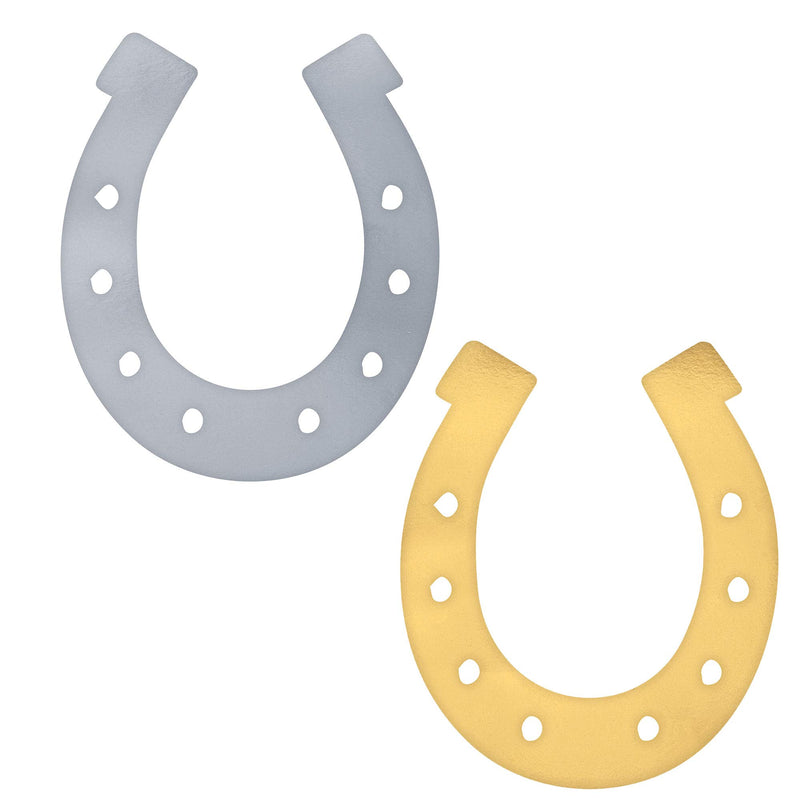 Gold and Silver Horseshoe Cutouts Set - 8 pcs