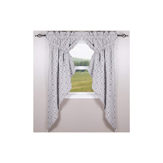 Home Collections by Raghu Curtain, 63"W x 72"L (Pack of 2), Cream - Indigo