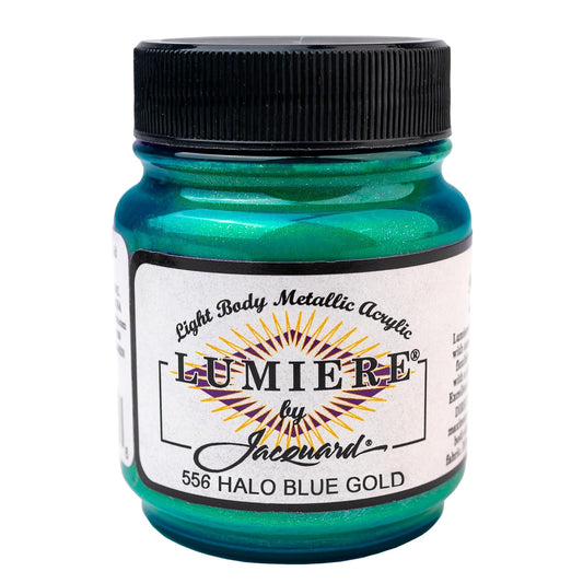 Jacquard Lumiere Metallic and Pearlescent Paint 2.25 Oz, 556 Halo Blue Gold