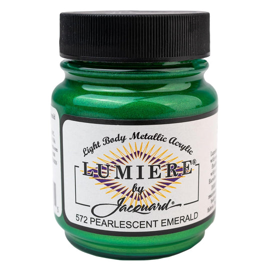 Jacquard Lumiere Metallic and Pearlescent Paint 2.25 Oz, 572 Pearl Emerald
