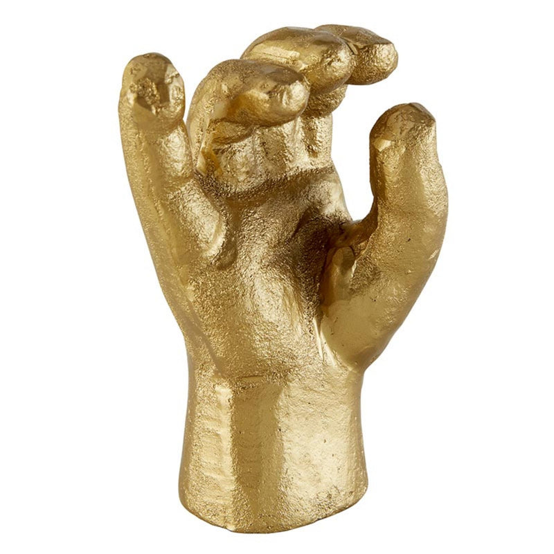47th & Main Modern Hand Sculpture Home Décor for Table, 1.25" L x 1.5" W x 3.5" H, Gold