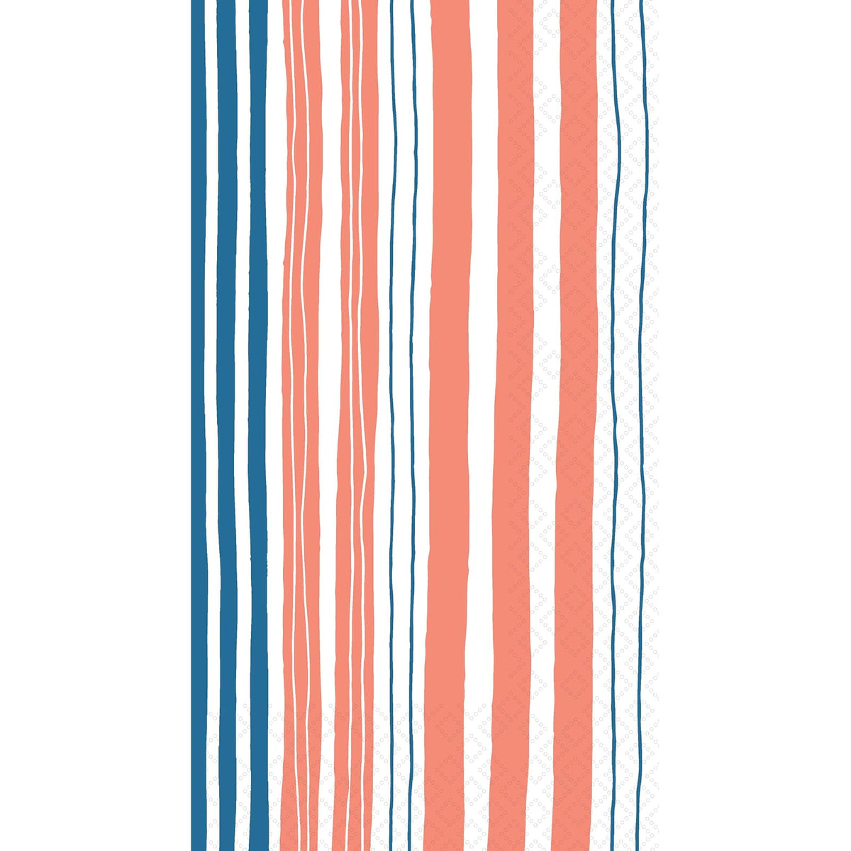 ihr SINCE 1977 Disposable Napkin, 8.25" x 4.5", Wibbly Stripes Orange & Blue
