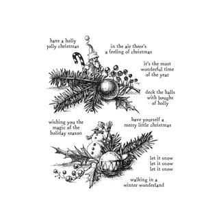 Stampers Anonymous Rubber Stamp, 7 x 8.5 inches, Cozy Christmas