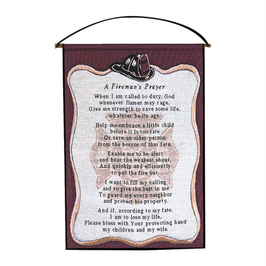 Manual a Fireman's Prayer Woven Wall Hanging 17 X 25-Inch