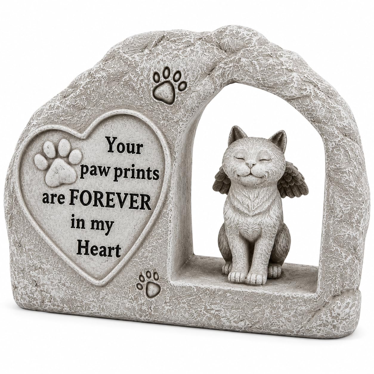 Comfy Hour 7 Inch Cat Garden Statue, Angel Pet Memorial Figurine