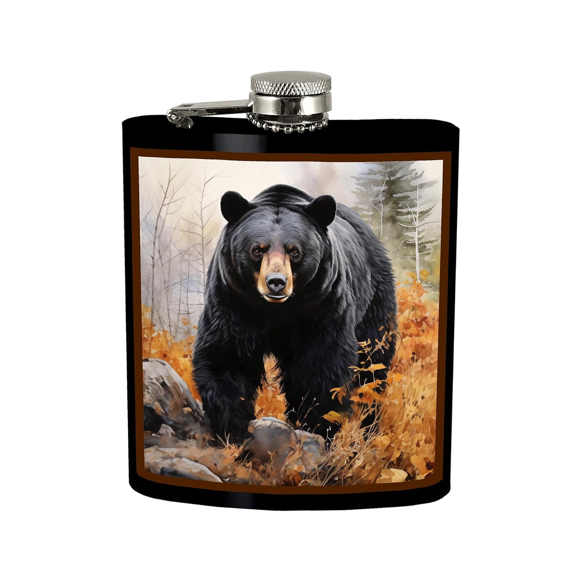 Spoontiques Hip Flask, 7 oz, Bear