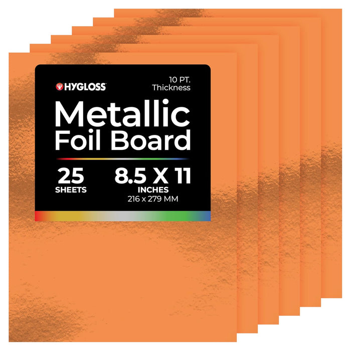 Hygloss 25 Sheets Red Copper, 8.5 x 11-Inch for Arts & Crafts, Classroom Activities & Artists-8.5 x 11 Inches Copper-25 Count