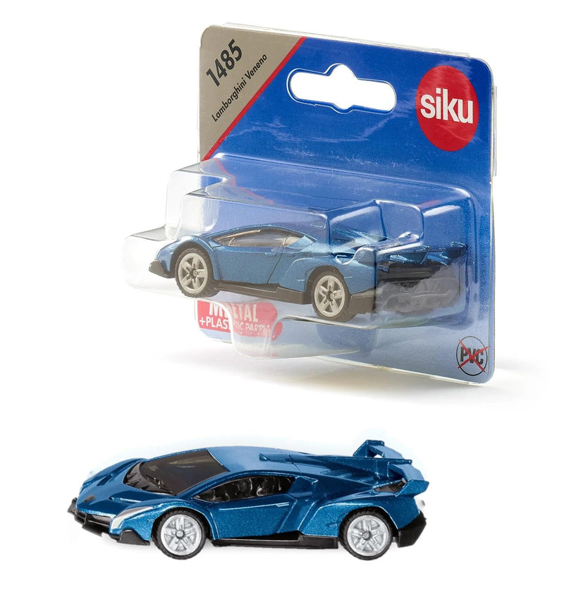 siku 1485, Lamborghini Veneno, Metal/Plastic, Toy car for Children, Dark Blue, Rubber Tyres