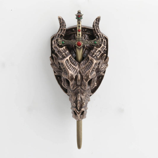 Unicorn Studio Veronese Design 6 1/4 Dragon Skull Trophy Sword Sheath Resin Wall Sculpture Bronze Finish Letter Opener