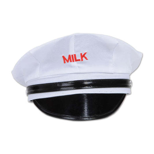 Beistle 60959 Milkman Hat, White/Black/Red (one size)