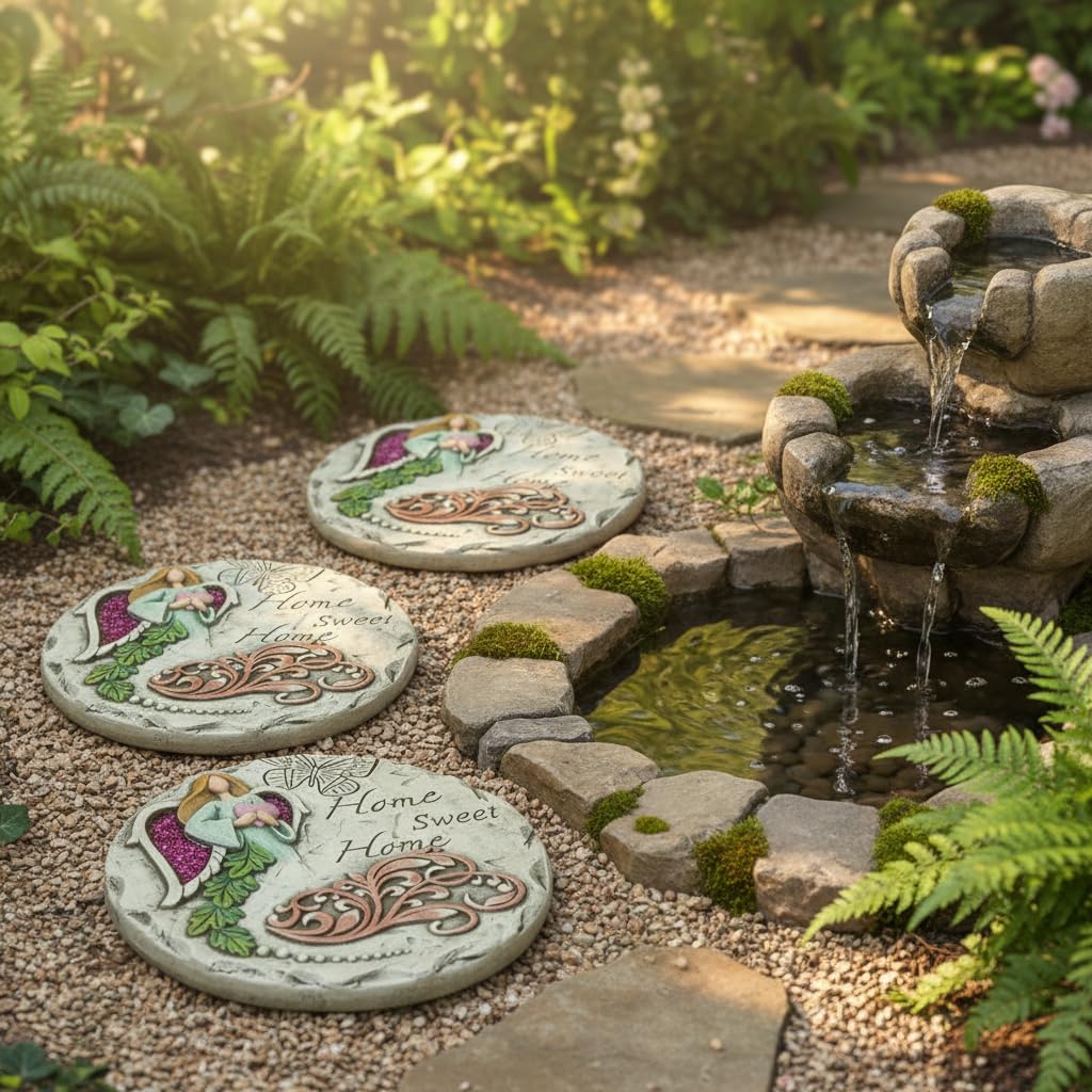 Comfy Hour 10" Angel Home Sweet Home Garden Stepping Stone