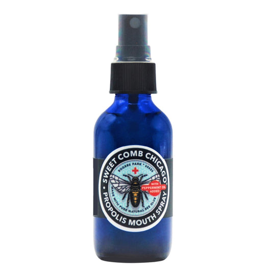 Sweet Comb Chicago Bee Propolis Throat and Mouth Spray, Immune Support, Anti-Inflammatory, Health & Wellness Booster. 2oz for The Price of 1oz.