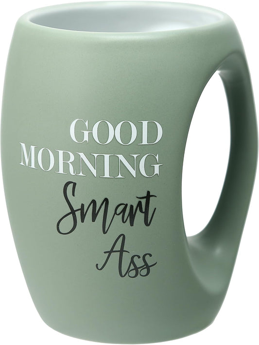 Pavilion - Good Morning Smart Ass 16 ounce Large Coffee Cup, Hand Warming Mugs, Funny Coffee Mug, Sarcastic Coffee Mugs For Women, Funny Gifts For Guys, 1 Count, Green