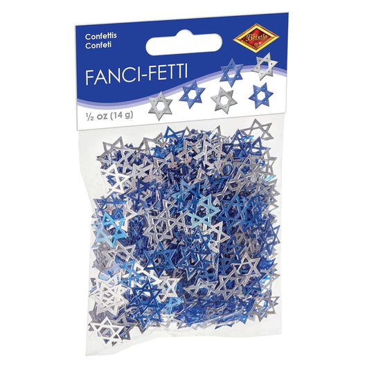 Beistle Fanci-Fetti Star Of David (blue & silver) Party Accessory  (1 count) (.5 Oz/Pkg)