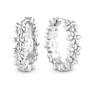 DEVATA Earring, 17mm diameter, 4mm width, Silver 925/Daisy Flower FLN8332