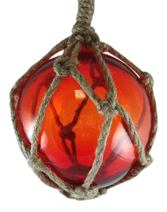Moby Dick Specialties Red Japanese Glass Fishing Floats Fish Net Buoys Tiki Decor