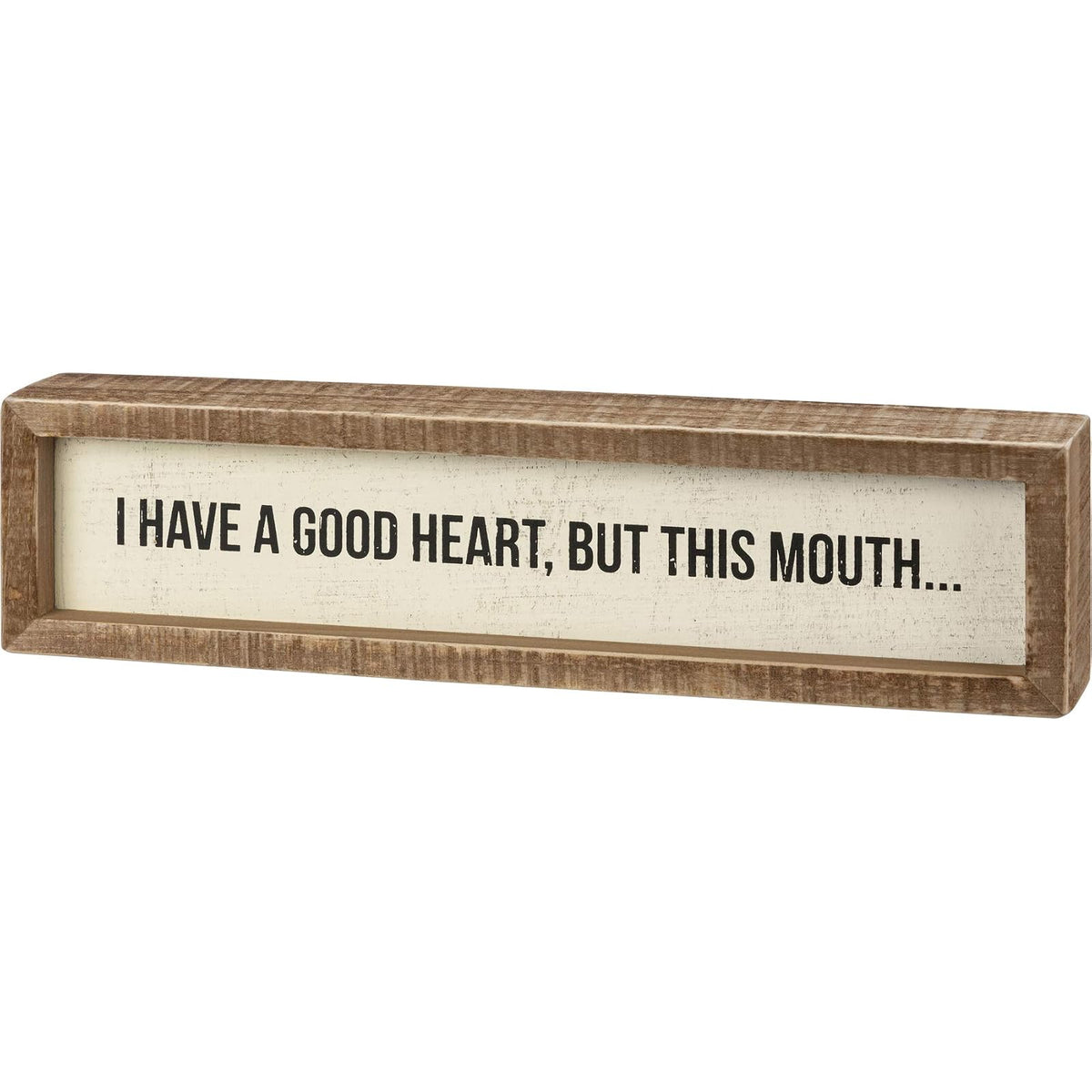 Primitives by Kathy Decorative Signage, 12 inches x 3 inches, White & Black