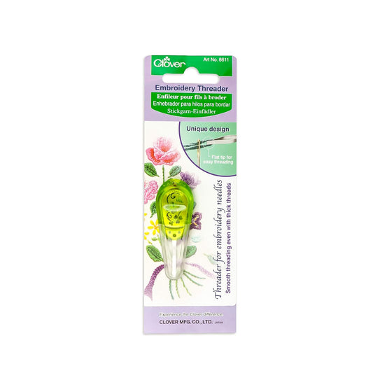 CLOVER 8611 Needle Threader for Embroidery Needles-Apple Green