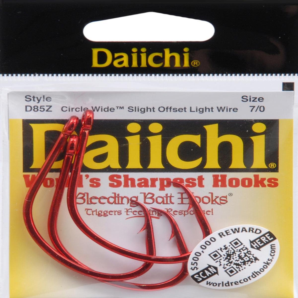 Daiichiseiko Fishing Hook, Size 7/0, Red