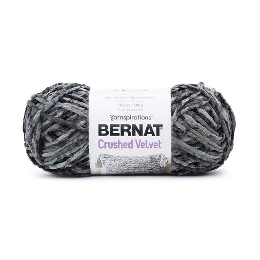 Spinrite Yarns (CA) Bernat Crushed Velvet Yarn, Deep Gray
