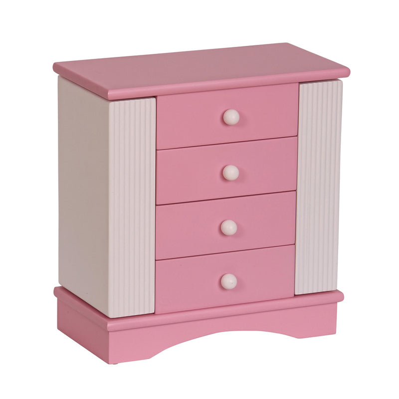 Mele and Co. Since 1912 Elise Original Twirling Ballerina Pink and White Painted Musical Jewelry Box Multi Drawer Organizer for Girls