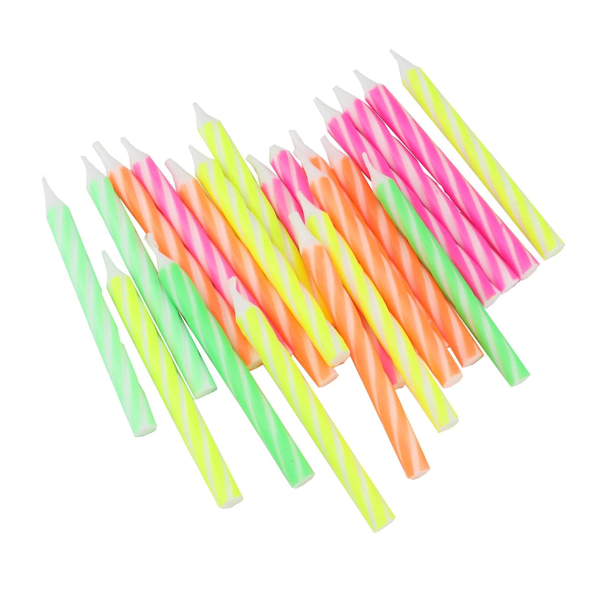 Chef Craft Neon Spiral Candles, 24 Pack